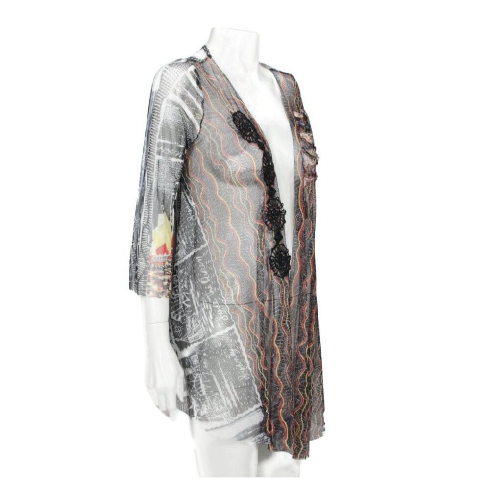 Save The Queen Mesh Gothic Mixed Print Open Cardi… - image 3